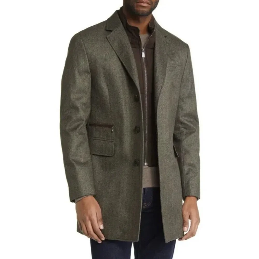 Hart Schaffner Marx Rodney Water Resistant Tech Flannel Raincoat Jacket Medium M - Picture 4 of 4
